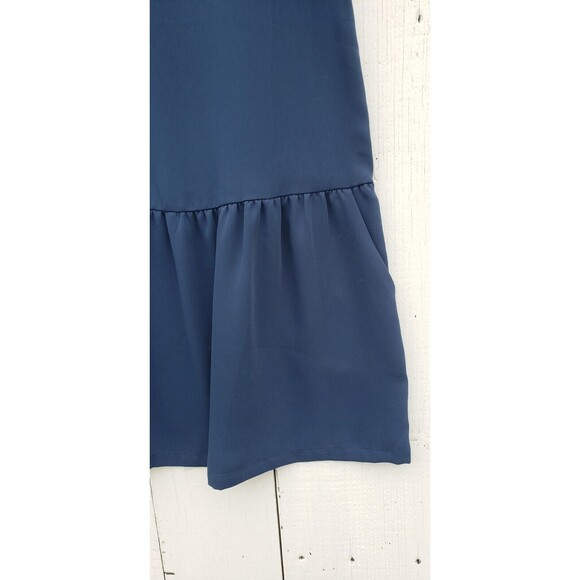 Cynthia Rowley Womens Navy Blue Ruffled Button Sheath Dress Sz 4 - Picture 9 of 10